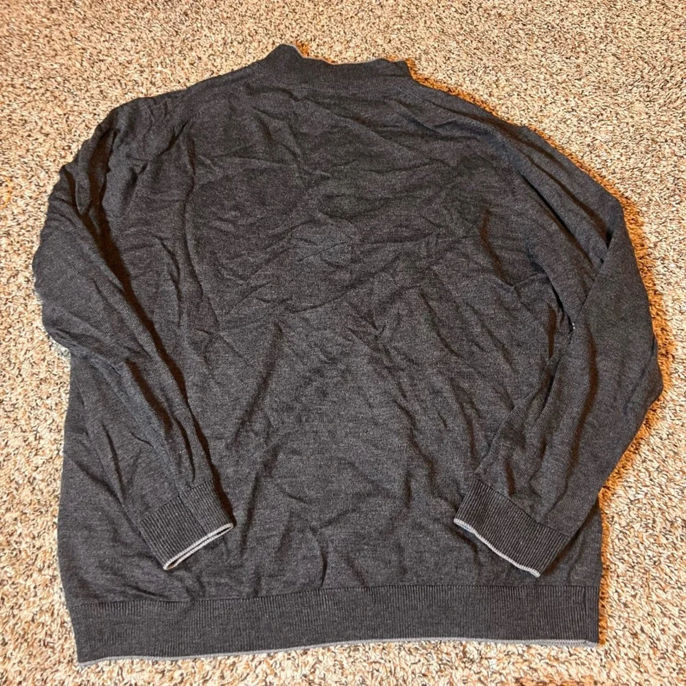 Hart Schaffner Marx Extra‎ Fine Merino Wool Mens Gray Pullover Sweater XL